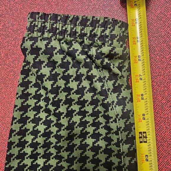 ADIDAS IVY PARK TWILL JOGGER PANTS- Unisex Youth Size XL- Green Houndstooth - Picture 8 of 13
